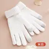 Luvas de tricô com tela sensível ao toque, cor sólida, espessas, luvas de cinco dedos à prova de frio para adultos, luvas quentes para ciclismo ao ar livre e deslocamento