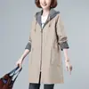 S-7XL 300kg tamanho grande casaco feminino corta-vento feminino novo médio e longo tamanho grande high-end feminino gordo mm casaco