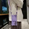 La funda para teléfono móvil de dos cuerdas con hebilla del mismo color y tarjetero lateral es adecuada para Samsung S24ULTRA cordón S23FE tarjetero A14/A34