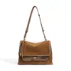 Bolso de Hombro Único de Alta Gama Nuevo Otoño/Invierno 2026, Bolso de Mano de Piel de Vaca Mate, Bolso Cuadrado Pequeño, Bolso Cruzado Grande de Capacidad para Viajes y Uso Casual