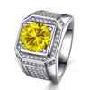 Anillo de Circonita de Lujo Yihua Anillo de Moda Europeo y Americano de Venta Caliente Anillo de Diamantes Dominante Anillo Creativo Micro-Incrustado de Diamantes Completos Venta al por Mayor