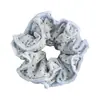 Goma para el pelo scrunchie de lunares azul leche suave estilo coreano, Nueva liga para el pelo de primavera y verano, Cuerda para moño de pelo de alta gama