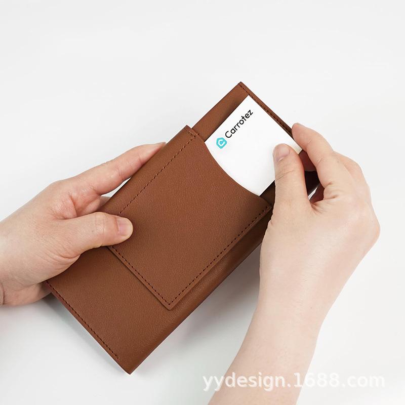 女士一体式长款双折双层PU 皮革钱包