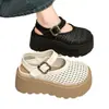 Sandalias Cerradas con Plataforma para Mujer, Aumentan la Altura, Estilo Nuevo Verano 2026, Diseño Tejido, Adecuadas para Combinar con Vestidos, Hacen que las Personas Bajitas Parezcan Más Altas, Sandalias Romanas
