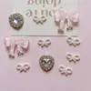 Mini Accesorios de Joyería de Moño Rosa y Blanco, Zapatos Versátiles, Zapatos con Agujero de Flor, Accesorios Decorativos para Fundas de Teléfono Móvil, Materiales al por Mayor