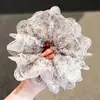 Goma para el pelo de encaje floral de doble capa estilo coreano para mujer, accesorio para el pelo para moño estilo perezoso