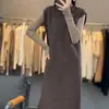 Outono e Inverno Novo Suéter de Lã Pulôver Feminino Gola Redonda Cor Sólida Colete Tricotado Suéter sem Mangas Vestido Interno de Lã