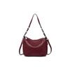 Bolsa Feminina de Couro Genuíno Transfronteiriça, Novo Modelo Popular, Bolsa de Ombro de Grande Capacidade para o Dia a Dia, Bolsa Simples de Couro Genuíno de Cor Sólida