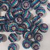 16MM-22MM Resina Bola Perforada Azul Sirena Blanco Púrpura Rayada Cuentas de Bola Perforada DIY Cuenta Gruesa