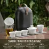Actividad mayorista set de té de viaje taza express conveniente tetera de porcelana blanca kung fu traje para hacer té regalo para exteriores LOGOTIPO