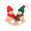 Pato de Madera Maciza Decoración para el Hogar Cálidos y Creativos Adornos de Pared, Escritorio, Ventana Lindos Regalos de Navidad