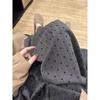 Calça Polka Dot Cáqui 2025 Feminina Primavera e Outono 2025 Nova Calça Social Listrada Preguiçosa e Relaxada com Pernas Largas