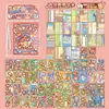 Pegatinas de Vestir Mochi Doudou Pequeño Sin Cortar Dos en Uno Divertidas Creativas para Niños Niñas Escena de Dibujos Animados Pegatinas