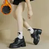 Zapatos de cuero para mujer con altura interior de 10 cm, nuevos mocasines de estilo británico con cordones y suela gruesa, zapatos de talla pequeña