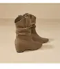 Botas Curtas Femininas Pontudas Retro para Primavera Outono Estilo Western 2026 com Salto Bloco Aumenta Altura