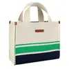 Bolsa tote listrada feminina, bolsa transversal feita sob medida, bolsa de tricô, bolsa de tecido atoalhado, bolsa transfronteiriça de alta qualidade, novo estilo popular