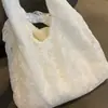 Bolso de Lona Bordado con Encaje Fresco y Sencillo para Mujer 2025 Nuevo Gran Capacidad Bolso de Hombro de Gasa Bolso de Axila para Viajar