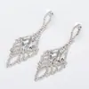 Pendientes exagerados de lujo largos de gota de agua pendientes de cristal para novia pendientes populares famosos europeos y americanos E482