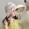 Sombrero de Protección Solar para Niños, Sombrero de Sol de Ala Ancha de Verano para Niñas, Visera de Dibujos Animados para Bebé, Transpirable, Anti-UV, Lindo