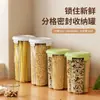 Contenedores de Almacenamiento Sellados de Grado Alimenticio con Compartimentos, Frascos de Plástico Transparente para Almacenamiento en Cocina para Especias, Frijoles y Granos