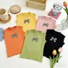 2026 Nuevo Estilo Tops para Niñas Verano Dulce Lazo Elegante Casual Versátil Chaleco Infantil Camiseta para Bebé