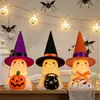 Nova Estátua de Fantasma de Halloween com Chapéu, Decoração de Fantasma Brilhante para Layout de Cena, Artesanato em Resina Transfronteiriço