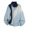 Chaqueta Deportiva para Hombre 2026 con Cuello Alto, Delgada, Contraste de Color, Holgada, Informal, Abrigo Corto, Estilo Básico de Moda Otoñal