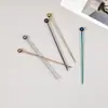Palillos de cóctel coloridos, acero inoxidable 304, palillos de fruta de cabeza redonda, 11 cm, herramientas para decorar cócteles, palillos de fruta de metal