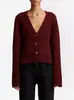 Amazon Transfronterizo Abrigo Suéter para Mujer Otoño e Invierno 2025 Nuevo Casual Color Sólido Cuello en V Cintura Alta Bolsillo de Punto Cárdigan