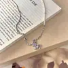Pingente de Pônei Zircônia Prateada Desenho Animado Corrente para Suéter com Design de Comprimento Ajustável, Presente de Dia das Mães para a Mãe