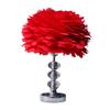 Lámpara de Mesa de Pluma de Cristal Estilo Nórdico Rosa Fondo Celebridad Cibernética Decorativa Lámpara de Mesa Creativa Moderna Minimalista Luz Nocturna para Niña