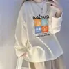 Camiseta Branca de Manga Longa Camisa Base para Mulheres Outono e Inverno 2025 Quente Novo Estilo Solta Tamanho Grande Pequeno Top de Algodão Puro