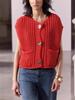 Suéter de mujer de Amazon, estilo europeo y americano, con cuello en V, sin mangas, elegante, corto e informal.