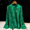 Camisa China Elegante de Seda Sintética Resistente para Mujer, Nueva Colección Primavera y Otoño 2026, Vintage, Botones, Manga Larga