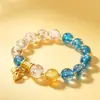 Pulseiras de vidro coloridas luminosas para melhores amigos e casais, pulseiras de vidro com cinzas de incenso brilhantes, joias, presentes, em estoque para atacado