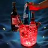 Barril de Suco com Duas Alças Champagne Plástico Barril de Cerveja Colorido Transparente Barra de Luz LED Balde de Gelo Plástico Luminoso KTV