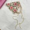 Faixa de cabelo feminino acessórios de cabelo moda malha crochê oco triângulo cachecol feminino doce bonito girly estilo lenço de cabeça flor