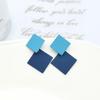 Pendientes de plata 925 con diseño de flor azul francesa Klein, con personalidad y temperamento, estilo retro de Hong Kong.