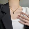 Collar de Cadena de Hueso de Serpiente Esmeralda de Acero de Titanio de Lujo Ligero de Dos Usos para Mujer Celebridad Noble Ropa Accesorios Cadena Clavícula Oro