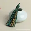 Pingente de borla de fio de algodão torcido à mão estilo tibetano, corda feita à mão com sementes de Bodhi, borla de cor mista para pendurar DIY, estilo étnico