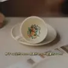 Juego de Tazas de Café Retro Jingdezhen Taza Cerámica Pequeña Europea Creativa Set de Té de la Tarde Pastoral Flor