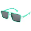 Gafas de Sol Europeas y Americanas de Montura Oversize y Varillas Finas Sencillas y Versátiles para Exteriores con Protección UV para Hombre 131 Rt045
