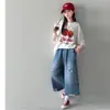 Conjunto de Pantalones Cortos Rasgados Finos de Moda de Verano para Niñas, Conjunto de Verano para Estudiantes de Secundaria, Conjunto de Dos Piezas de Moda para Niñas Mayores