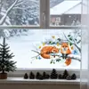 Fun-JD199 Galhos de Inverno Pintados Raposa Pequena Janela de Vidro Decoração de Embelezamento para Casa Adesivo Eletrostático para Janela UV