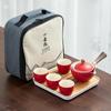 Hervidor de Té Perezoso de Cerámica Barro Negro Juego de Té Automático Tetera Portátil Pequeña para Viajes con Asa Lateral Bandeja de Té Té Kung Fu