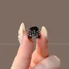 Pinza para el Cabello de Calavera Alta Estilo Retro Maillard Pinza de Garra Pequeña Francesa 2026 Nuevo Pinza Lateral de Felpa Accesorios para el Cabello de Mujer