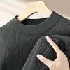 Suéter Sencillo de Cuello Redondo Lyocell Lana Merino para Hombre 2026 Elegante Cálido Capa Base Estilo Maduro Tejidos al por Mayor