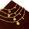 Novo Bracelete Gato Patinha Dourado Antigo Estilo Chinês com Borboleta Dourada, Moda de Luxo Leve Trevo de Quatro Folhas Joia de Mão Envolvente