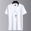 Camiseta de manga corta para hombre, nueva camiseta de verano holgada, moderna, con cuello redondo y media manga, ropa de verano para hombre, camiseta de algodón puro, camiseta básica superior.