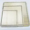 Cesta tejida de punto multi-tamaño DIY con fondo de madera manualidades corazón de madera estrellas tablero de enrollado cuadrado redondo